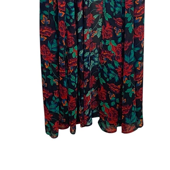 Torrid Floral Chiffon Long Duster Green Size 1X Bohemian Coastal Festival Hippie - Picture 7 of 13